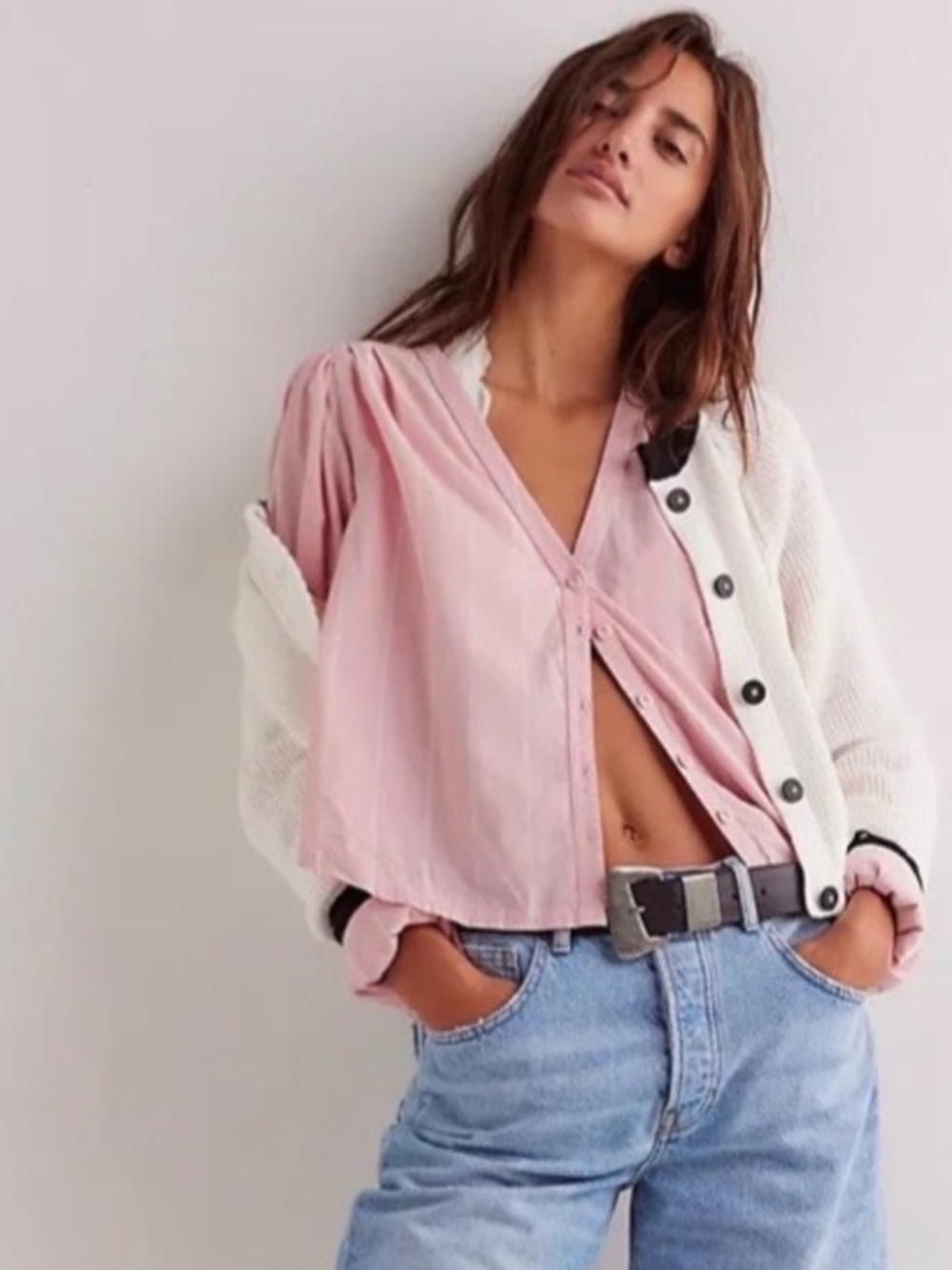 NWT Free People We The Free Farmhouse Fresh Blouse Size S